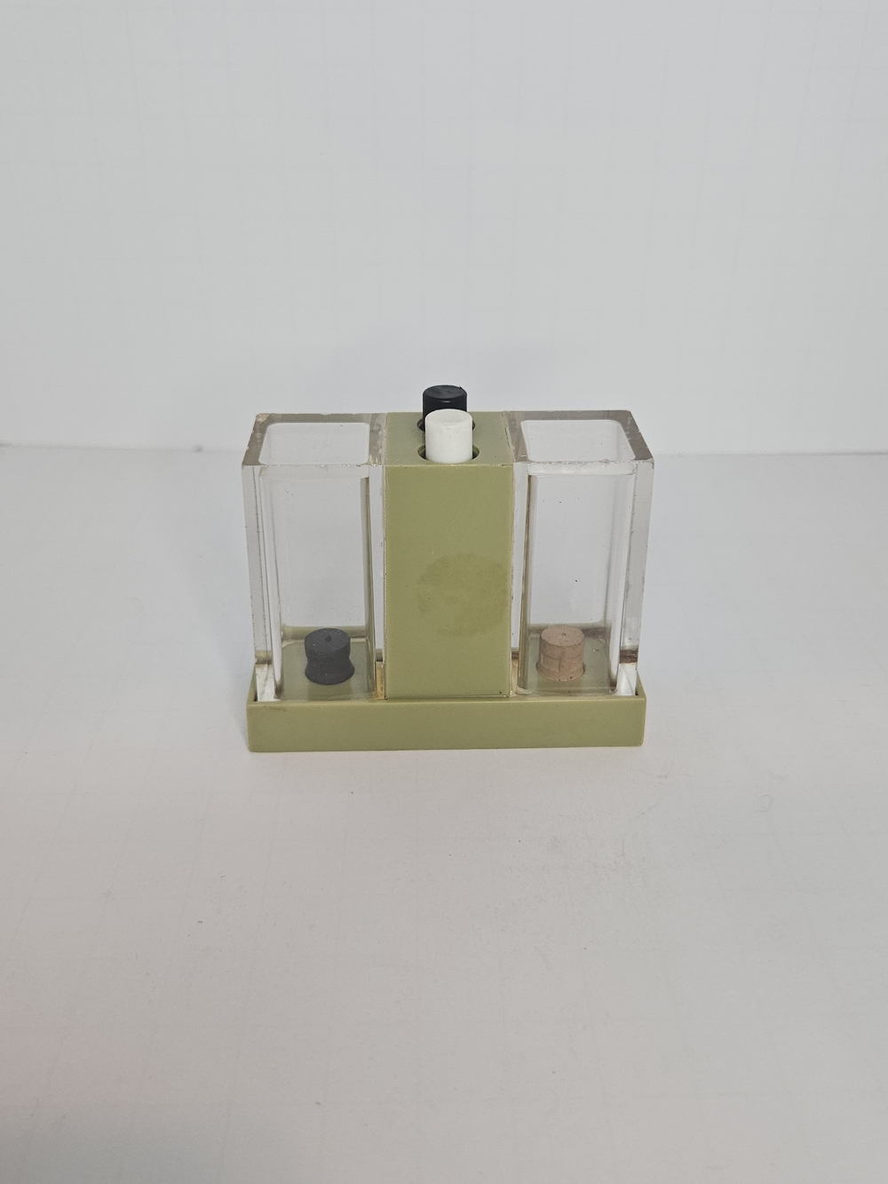 vintage Whirley Industries push-button salt and pepper shaker